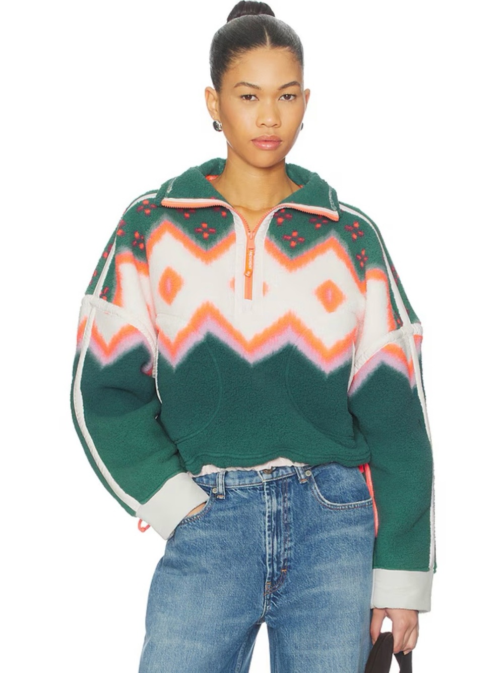 Free People Mountain High Half-Zip Fleece Jacket in size Large